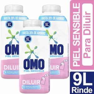 Detergente Líquido Omo Piel Sensible Para Diluir 3 unid