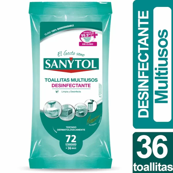 Toallitas Desinfectantes Multiuso Sanytol 36 unid