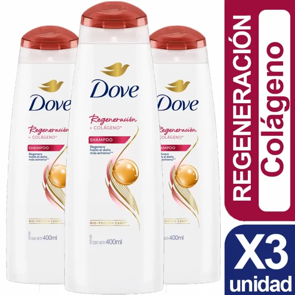 Shampoo Regeneración Colageno Dove X3 unid