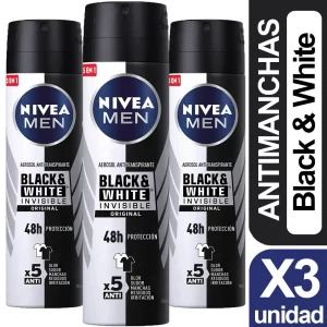 Desodorante Aerosol Hombre Nivea Men Black & White Invisible 150 ml