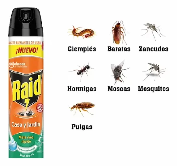Raid Insecticida Casa y Jardín 400cc - Imagen 2