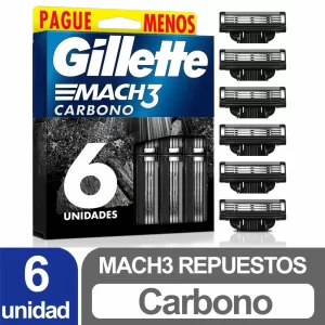 Repuesto Gillette Mach3 Carbono 6 unid