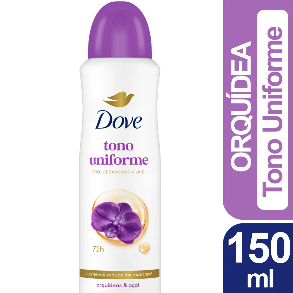 Desodorante spray Dove Tono Uniforme Orquídea 150ml