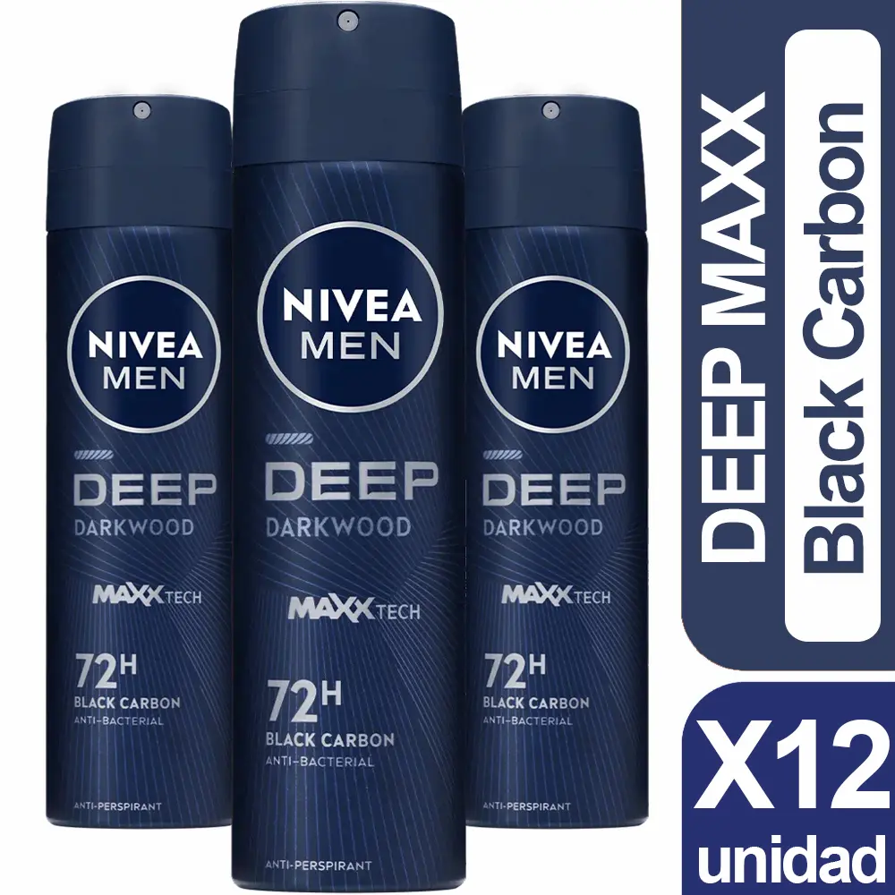 Nivea Desodorante Deep Darkwood Maxx X12 unid