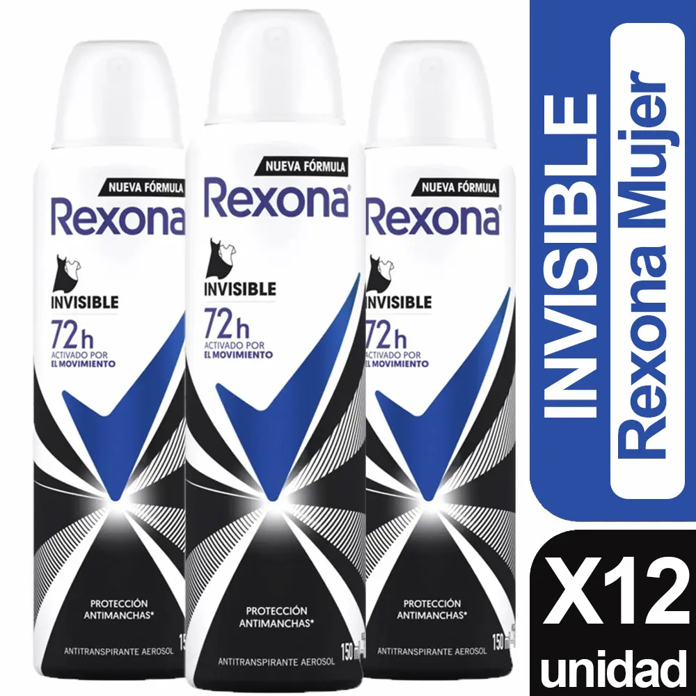 Rexona Desodorante Invisible Mujer X12 unid